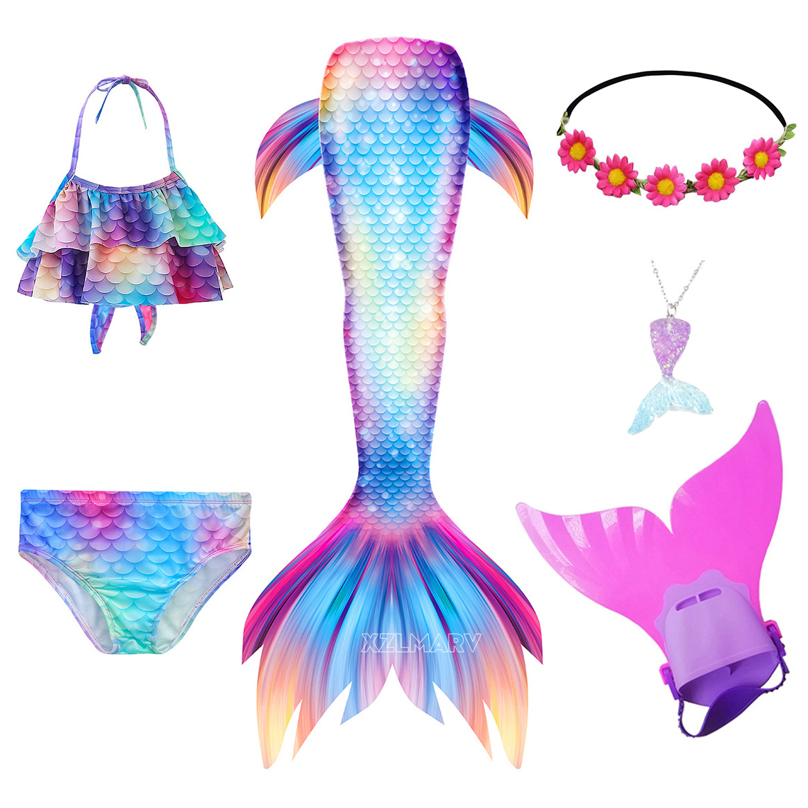 6 unids/set Ariel niñas nataci - Flippers Swimming reseña y precio